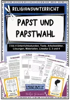 Vorschau - Unterrichtsreihen - Papst und Papstwahl - Religionsunterricht 3 bis 4 Unterrichtsstunden - Deckblatt