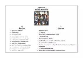 Vorschau - Merkblätter - Frage- und Antwortbogen zum Thema Moi et mon école - Deckblatt