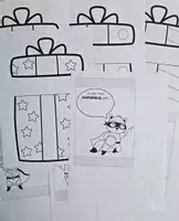 Vorschau - Mal- und Bastelvorlagen - Geschenk zum Aufklappen mit den Buchstaben-Helden - Seite 2