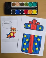 Vorschau - Mal- und Bastelvorlagen - Geschenk zum Aufklappen mit den Buchstaben-Helden - Seite 3