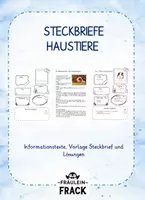 Vorschau - Arbeitsblätter - Steckbriefe Haustieren - Vorlage, Infotexte und Lösungen - Deckblatt