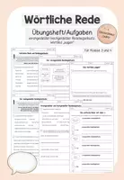 Vorschau - Unterrichtsreihen - Wörtliche Rede - Übungsheft/Aufgaben (3./4. Klasse) - Deckblatt