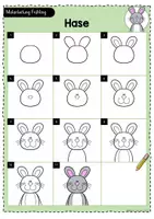Vorschau - Mal- und Bastelvorlagen - Zeichnen Schritt für Schritt: Hase - Seite 1