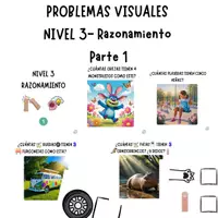 Vista previa - Refuerzo / NEE / Materiales de apoyo - PROBLEMAS VISUALES NIVEL 3 - RAZONAMIENTO (PARTE 1) - Portada