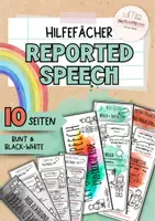Vorschau - Mal- und Bastelvorlagen - Reported Speech Englisch | Hilfefächer Grammatik & Nachschlagehilfe | Klasse 7–10 - Deckblatt