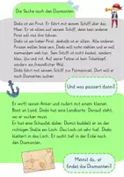 Vorschau - Arbeitsblätter - Die Suche nach den Diamanten - Zusammen lesen üben - Deckblatt