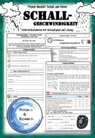 Vorschau - Arbeitsblätter - Schallgeschwindigkeit - Akustik/ Schall/ Hören Physik mit Verlaufsplan und Lösung - Deckblatt