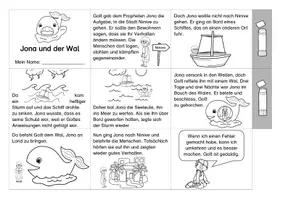 Vorschau - Mal- und Bastelvorlagen - Leporello zur Bibelgeschichte Jona und der Wal - Seite 1