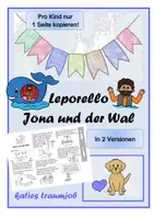 Vorschau - Mal- und Bastelvorlagen - Leporello zur Bibelgeschichte Jona und der Wal - Deckblatt