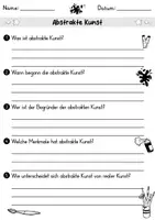 Vorschau - Arbeitsblätter - AB Abstrakte Kunst | Kunst | Arbeitsblätter mit Fragen + Lösungen - Seite 1