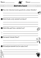 Vorschau - Arbeitsblätter - AB Abstrakte Kunst | Kunst | Arbeitsblätter mit Fragen + Lösungen - Seite 2