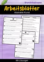 Vorschau - Arbeitsblätter - AB Abstrakte Kunst | Kunst | Arbeitsblätter mit Fragen + Lösungen - Deckblatt