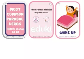 Vista previa - Tarjetas / Manipulativos - PHRASAL VERBS (A2/B1) ENGLISH GRAMMAR KEYCHAIN - página 2