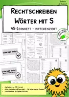 Vorschau - Arbeitsblätter - Rechtschreibtraining – Wörter mit einfachem s (A5-Heft) - Deckblatt