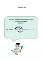 Vista previa - Hojas de trabajo - Fórmulas binomiales El primer binomio - página 1