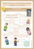 Vorschau - Poster - Halbschriftliche Addition: Rechenstrategien im ZR 1000 - Merkplakate - Deckblatt