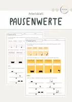 Vorschau - Arbeitsblätter - Pausenwerte - Deckblatt