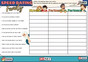 Vorschau - Arbeitsblätter - Speed Dating Family Partnerinterview - Seite 1