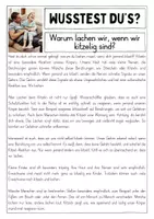Vorschau - Arbeitsblätter - Warum lachen wir, wenn wir kitzelig sind? - Leseförderung mit Sachwissen - Seite 1