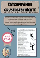 Vorschau - Poster - Satzanfänge Gruselgeschichte - Deutschunterricht - Deckblatt