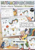 Vorschau - Arbeitsblätter - Mutmachparcours mit Mutmachern 🌈 / Affirmationen (+ Growth Mindset) - Deckblatt