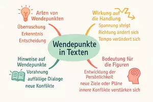 Vorschau - Arbeitsblätter - Arbeitsblatt "Höhepunkte und Wendepunkte in Texten gestalten" + interaktive Lösung & MP3 + Mindmap - Seite 2