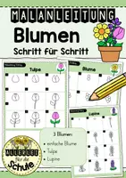 Vorschau - Mal- und Bastelvorlagen - Materialpaket: Zeichnen Schritt für Schritt im Frühling - Seite 1