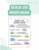 Vorschau - Arbeitsblätter - Hauswirtschaft - Regeln zur Menüplanung - Deckblatt