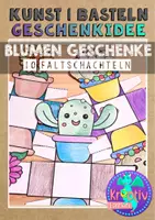 Vorschau - Mal- und Bastelvorlagen - Geschenkidee zum Muttertag Blumen Faltschachteln - Deckblatt