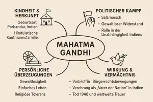 Vorschau - Arbeitsblätter - Lernposter + Arbeitsblatt "Mahatma Gandhi" + Onlineübung & MP3 + Mindmap + Infografik - Seite 3