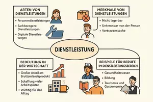 Vorschau - Arbeitsblätter - Lernposter + Arbeitsblätter zum Thema "Dienstleistung" + Lösung & MP3 + Mindmap + Infografiken - Seite 3