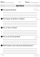 Vorschau - Arbeitsblätter - AB Apartheid | Arbeitsblätter mit Fragen + Lösungen - Seite 1