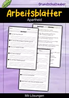 Vorschau - Arbeitsblätter - AB Apartheid | Arbeitsblätter mit Fragen + Lösungen - Deckblatt