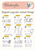 Vorschau - Arbeitsblätter - English Logicals: school things - Deckblatt