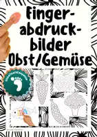 Vorschau - Mal- und Bastelvorlagen - Fingerabdruck-Bilder (Dot-Painting) Obst und Gemüse - Kunst und Feinmotorik - Deckblatt