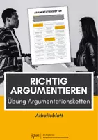Vorschau - Arbeitsblätter - Erörterung: Übung Argumentationsketten - Deckblatt