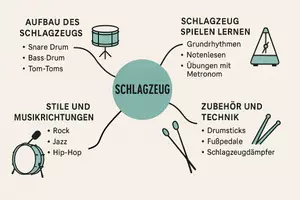 Vorschau - Arbeitsblätter - Lernposter + AB mit Fragen zum Thema "Schlagzeug" + Lösungsblatt + Mindmap + Infografik - Seite 3