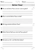 Vorschau - Arbeitsblätter - AB Berliner Mauer | Arbeitsblätter mit Fragen + Lösungen - Seite 1