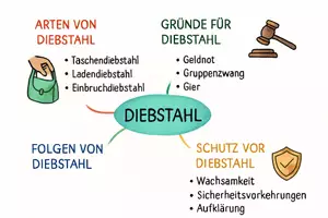 Vorschau - Arbeitsblätter - Lernposter + Arbeitsblätter zum Thema "Diebstahl" (Lückentext, Hörverstehen) + Lösung & MP3 + Mindmap + Infografik - Seite 3