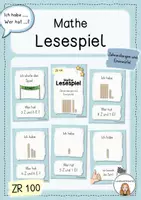 Vorschau - Spiele - Lesespiel Mathe - Zehnerstangen und Einerwürfel (ZR100) - Deckblatt