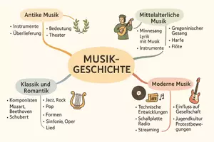 Vorschau - Arbeitsblätter - Lernposter + Arbeitsblatt "Musikgeschichte - Ein Überblick über verschiedene Epochen" + interaktive Lösung & MP3 + Mindmap + Infografik - Seite 3