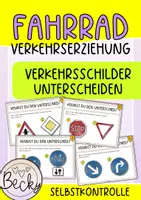Vorschau - Aufgabenkarten - Verkehrszeichen unterscheiden (Fahrradprüfung) - Deckblatt
