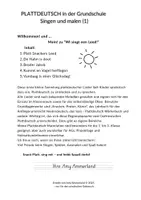 Vorschau - Arbeitsblätter - Plattdeutsch "Singen und Malen" Teil 1 - Seite 1