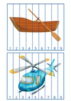 Vista previa - Tarjetas / Manipulativos - NUMERACÓN HASTA EL 9. PUZLES.TRANSPORTES - página 2
