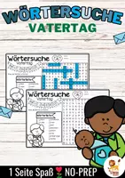 Aperçu - Feuilles d'exercices - Wörtersuche / Suchsel (Vatertag) Fête des pères Allemand - Page de couverture