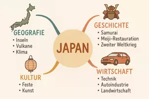 Vorschau - Arbeitsblätter - AB mit Fragen zum Thema "Japan" + Lösungsblatt + Mindmap + Infografik - Seite 2