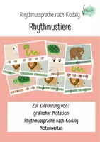 Vorschau - Bildkarten - Rhythmustiere - Grafische Notation - Rhythmussprache nach Kodaly - Notenwerte - Deckblatt
