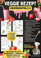 Vorschau - Unterrichtsreihen - Rezept: Erdbeermilch | Vegetarisch | Hauswirtschaft & Ernährung | Klasse 5–9 - Deckblatt