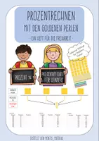 Vorschau - Arbeitsblätter - Prozentrechnen Heft - für die Arbeit mit den goldenen Perlen - Deckblatt