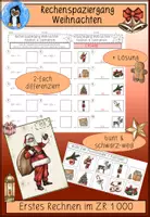 Vorschau - Arbeitsblätter - Rechenspaziergang Weihnachten, Zahlenraum 1000, Addition, Subtraktion, differenziert, Klasse 3 - Deckblatt